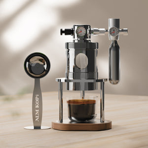 Aleman mikro pneumaattinen espressokone | Ilmalla toimiva 58 mm pöytämalli