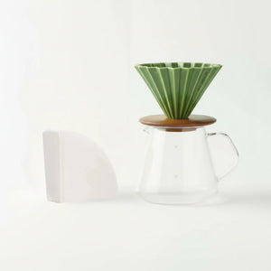Jaapani käsitöö filterkohvi komplekt - Keraamiline Origami Dripper Barista & Espresso