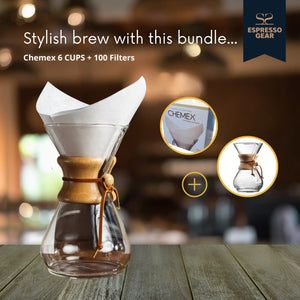 Chemex 6 TASSI + 100 filtrit ESPRESSO GEAR