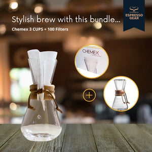 Chemex 3 tassi + 100 filtrit ESPRESSO GEAR