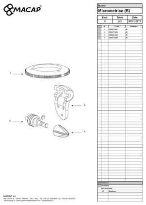 Macap M2 COMPLETE STEPLESS SHAFT - Reservdel OEM nummer: C00041343
