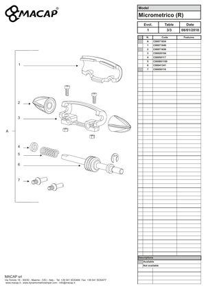 Macap Stepless Adjusting Mechanism M42 - Reservdel OEM nummer: C00071654