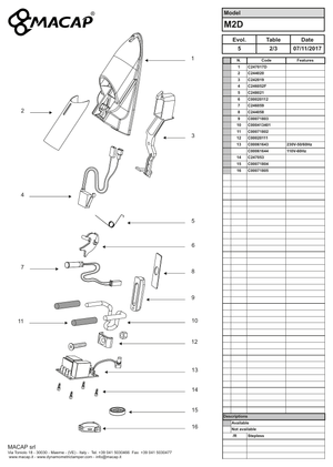 Macap Support new M2D/M2M Fork - Reservdel OEM nummer: C00071803