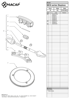 Macap Inställningsring steglös MXD - Reservdel OEM nummer: C0007M162A