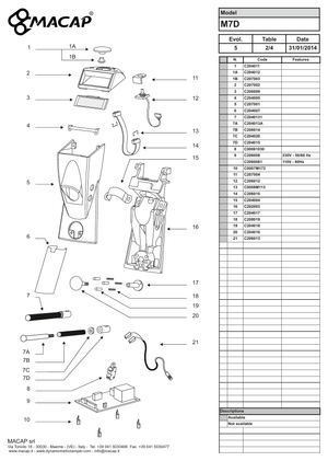Macap Skal MXD M7D - Reservdel OEM nummer: C207001